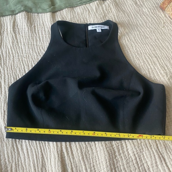 Elizabeth and James black zip up cropped sleeveless top - Picture 9 of 10